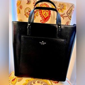 kate spade new york grand street sadie leather tote BLACK